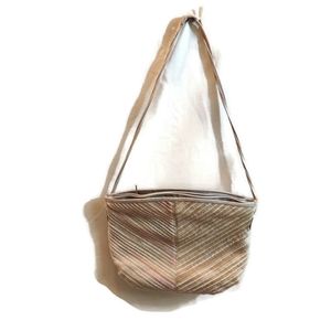 VALERIE BARAD Vintage Rustic Cloth Textured Canvas Bag Strapped Cross Body Bag